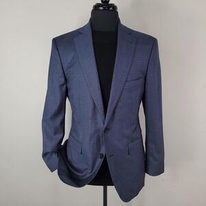 Alton Lane Blazer Mens 40R Blue Plaid Wool Sport Coat Jacket Slim Fit Suits